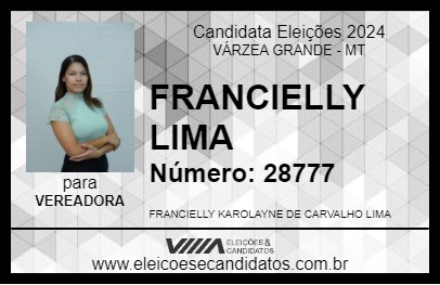 Candidato FRANCIELLY LIMA 2024 - VÁRZEA GRANDE - Eleições