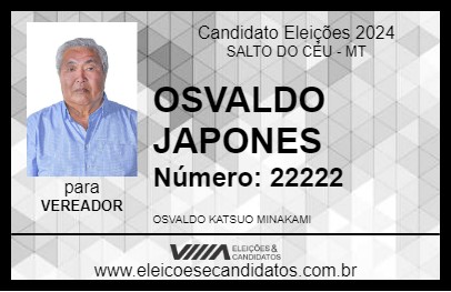 Candidato OSVALDO JAPONES 2024 - SALTO DO CÉU - Eleições