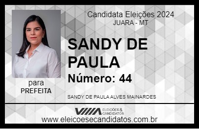 Candidato SANDY DE PAULA 2024 - JUARA - Eleições