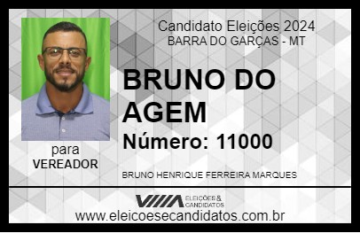 Candidato BRUNO DO AGEM 2024 - BARRA DO GARÇAS - Eleições