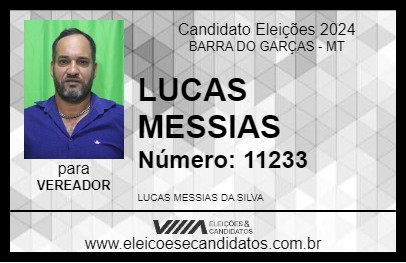 Candidato LUCAS MESSIAS 2024 - BARRA DO GARÇAS - Eleições