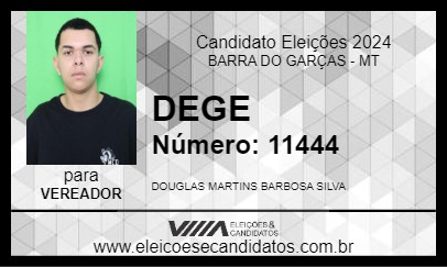 Candidato DEGE 2024 - BARRA DO GARÇAS - Eleições