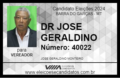 Candidato DR JOSE GERALDINO 2024 - BARRA DO GARÇAS - Eleições