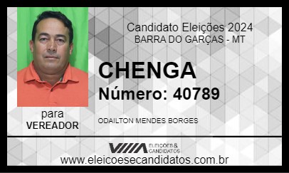 Candidato CHENGA 2024 - BARRA DO GARÇAS - Eleições