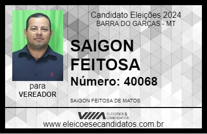 Candidato SAIGON FEITOSA 2024 - BARRA DO GARÇAS - Eleições