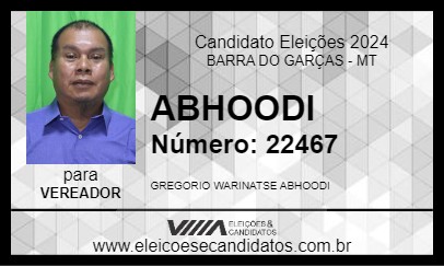 Candidato ABHOODI 2024 - BARRA DO GARÇAS - Eleições