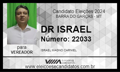 Candidato DR ISRAEL 2024 - BARRA DO GARÇAS - Eleições