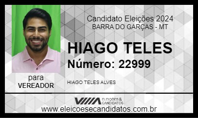 Candidato HIAGO TELES 2024 - BARRA DO GARÇAS - Eleições