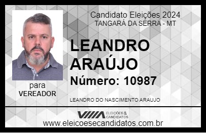 Candidato LEANDRO ARAÚJO 2024 - TANGARÁ DA SERRA - Eleições