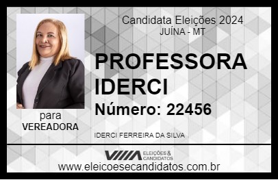 Candidato PROFESSORA IDERCI 2024 - JUÍNA - Eleições