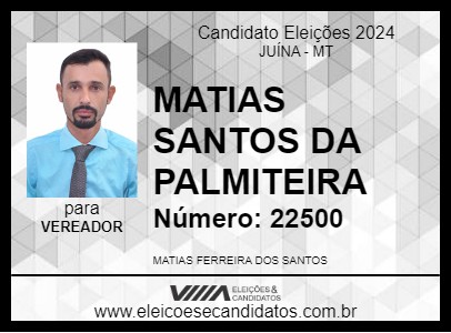 Candidato MATIAS SANTOS DA PALMITEIRA 2024 - JUÍNA - Eleições