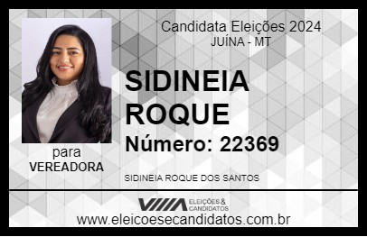 Candidato SIDINEIA ROQUE 2024 - JUÍNA - Eleições