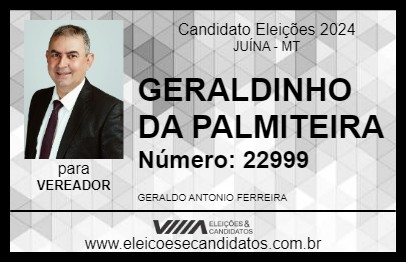 Candidato GERALDINHO DA PALMITEIRA 2024 - JUÍNA - Eleições