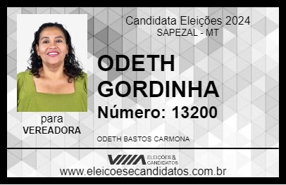 Candidato ODETH GORDINHA 2024 - SAPEZAL - Eleições