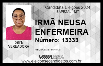 Candidato IRMÃ NEUSA ENFERMEIRA 2024 - SAPEZAL - Eleições