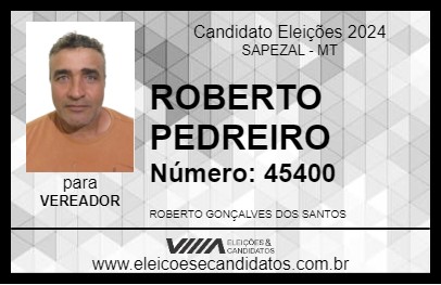 Candidato ROBERTO PEDREIRO 2024 - SAPEZAL - Eleições