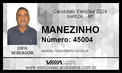 Candidato MANEZINHO 2024 - SAPEZAL - Eleições