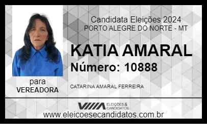 Candidato KATIA AMARAL 2024 - PORTO ALEGRE DO NORTE - Eleições