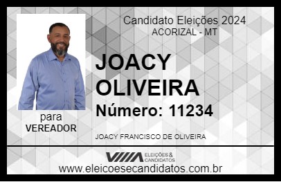 Candidato JOACY OLIVEIRA 2024 - ACORIZAL - Eleições