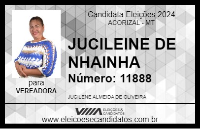 Candidato JUCILEINE DE NHAINHA 2024 - ACORIZAL - Eleições