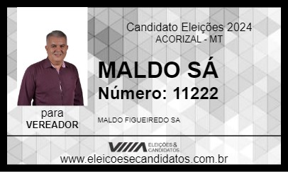 Candidato MALDO SÁ 2024 - ACORIZAL - Eleições