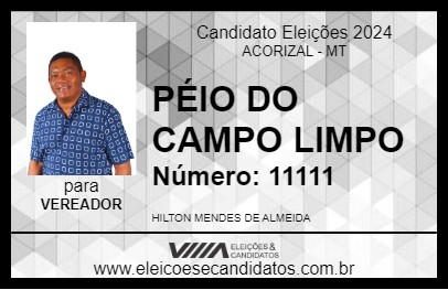 Candidato PÉIO DO CAMPO LIMPO 2024 - ACORIZAL - Eleições