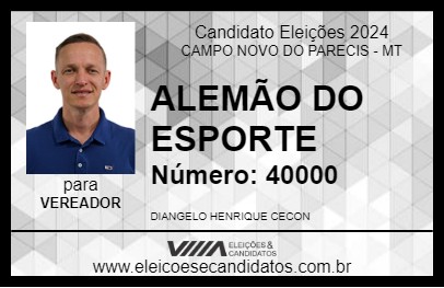 Candidato ALEMÃO 2024 - CAMPO NOVO DO PARECIS - Eleições