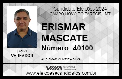 Candidato ERISMAR MASCATE 2024 - CAMPO NOVO DO PARECIS - Eleições