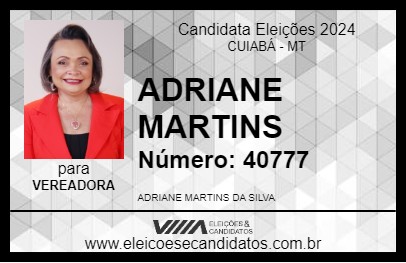 Candidato ADRIANE MARTINS 2024 - CUIABÁ - Eleições