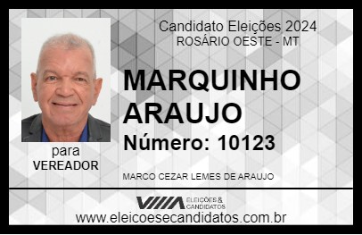 Candidato MARQUINHO ARAUJO 2024 - ROSÁRIO OESTE - Eleições