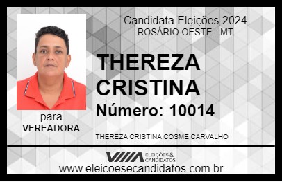 Candidato THEREZA CRISTINA 2024 - ROSÁRIO OESTE - Eleições