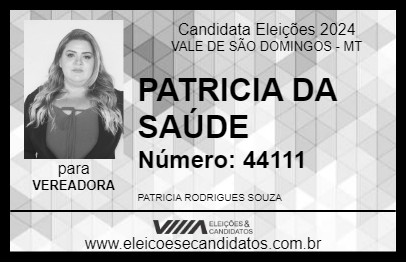 Candidato PATRICIA DA SAÚDE 2024 - VALE DE SÃO DOMINGOS - Eleições