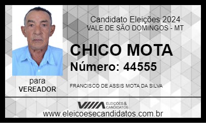 Candidato CHICO MOTA 2024 - VALE DE SÃO DOMINGOS - Eleições