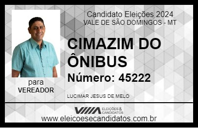 Candidato CIMAZIM DO ÔNIBUS 2024 - VALE DE SÃO DOMINGOS - Eleições