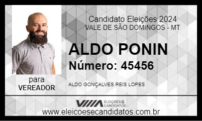 Candidato ALDO PONIN 2024 - VALE DE SÃO DOMINGOS - Eleições