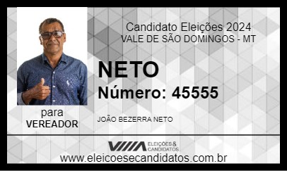 Candidato NETO 2024 - VALE DE SÃO DOMINGOS - Eleições