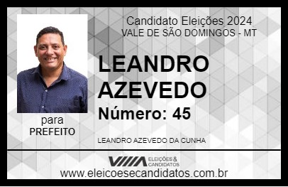 Candidato LEANDRO AZEVEDO 2024 - VALE DE SÃO DOMINGOS - Eleições