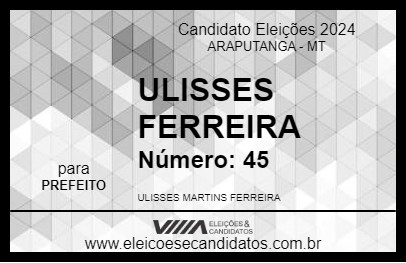 Candidato ULISSES FERREIRA 2024 - ARAPUTANGA - Eleições