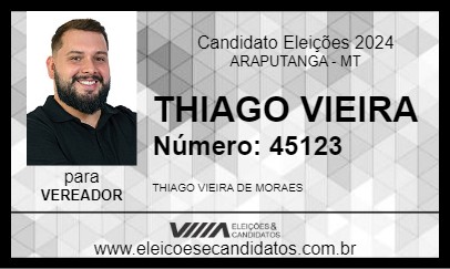 Candidato THIAGO VIEIRA 2024 - ARAPUTANGA - Eleições