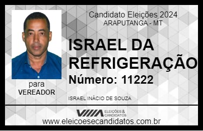 Candidato ISRAEL DA REFRIGERAÇÃO 2024 - ARAPUTANGA - Eleições