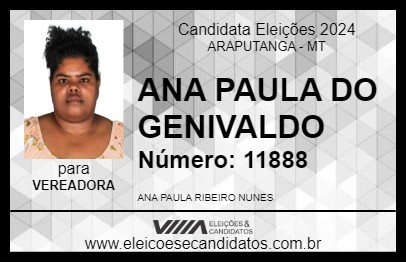 Candidato ANA PAULA DO  GENIVALDO 2024 - ARAPUTANGA - Eleições