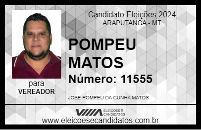 Candidato POMPEU MATOS 2024 - ARAPUTANGA - Eleições