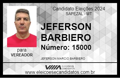 Candidato JEFERSON BARBIERO 2024 - SAPEZAL - Eleições