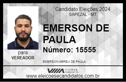 Candidato EMERSON DE PAULA 2024 - SAPEZAL - Eleições