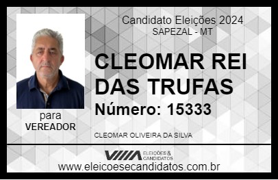 Candidato CLEOMAR REI DAS TRUFAS 2024 - SAPEZAL - Eleições