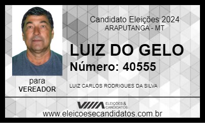 Candidato LUIZ DO GELO 2024 - ARAPUTANGA - Eleições