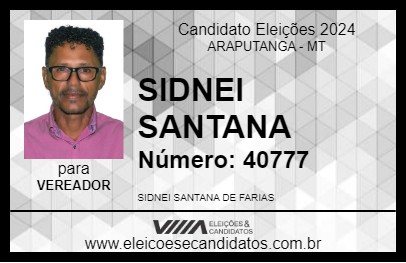 Candidato SIDNEI SANTANA 2024 - ARAPUTANGA - Eleições