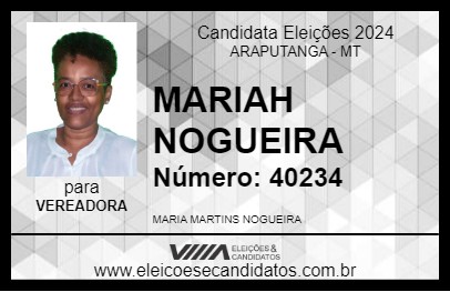 Candidato MARIAH NOGUEIRA 2024 - ARAPUTANGA - Eleições