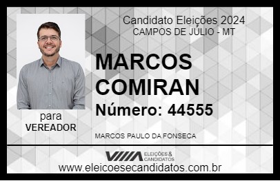 Candidato MARCOS COMIRAN 2024 - CAMPOS DE JÚLIO - Eleições