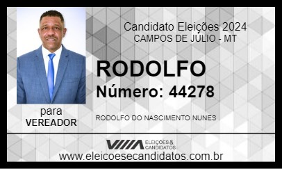 Candidato RODOLFO 2024 - CAMPOS DE JÚLIO - Eleições